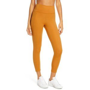Girlfriend Collective yellow cropped high rise legging